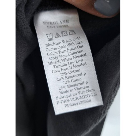 Everlane Womens The Velour Mini Dress XS Extra S Black Mockneck Long Sleeve NWT! - Picture 8 of 9